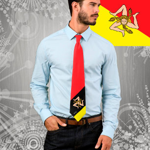 Sicilië, Stropdas Triskelion, mode Siciliaanse vla