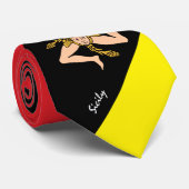 Sicilië, Stropdas Triskelion, mode Siciliaanse vla (Opgerold)