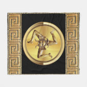 Sicilië Symbool Dekbed Fleece Deken (Voorkant (Horizontaal))