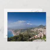 Sicilië - Taormina voor het briefkaart van Etna (Voorkant / Achterkant)