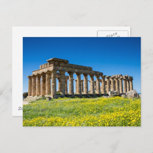 Sicilië - Tempel van Hera in het briefkaart van Se (Voorkant / Achterkant)