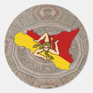Sicilië Trinacria Mozaïek Sticker