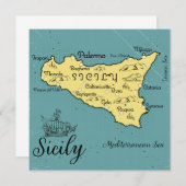 Sicilië Vintage Nautische Kaart (Voorkant / Achterkant)