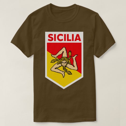 Sicilië Vlag embleem T-shirt (Design voorkant)