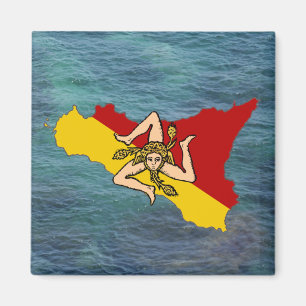 Sicilië vlag & Island Magnet
