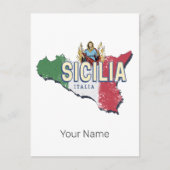 Sicilië Vlag Italië Retro kaart  Souvenir (Voorkant)