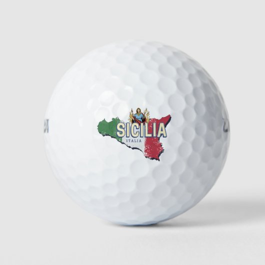 Sicilië Vlag Italië Retro kaart  Souvenir Golfballen (Voorkant)