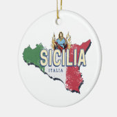 Sicilië Vlag Italië Retro kaart  Souvenir Keramisch Ornament (Links)