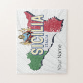 Sicilië Vlag Italië Retro kaart  Souvenir Legpuzzel (Verticaal)