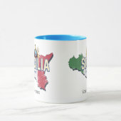 Sicilië Vlag Italië Retro kaart  Souvenir Mok (Midden)