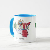 Sicilië Vlag Italië Retro kaart  Souvenir Mok (Voorkant links)