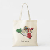 Sicilië Vlag Italië Retro kaart Souvenir Tote Bag (Achterkant)