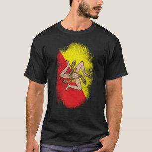 Sicilië vlag Souvenir - Onderdruk Siciliaans ontw T-shirt