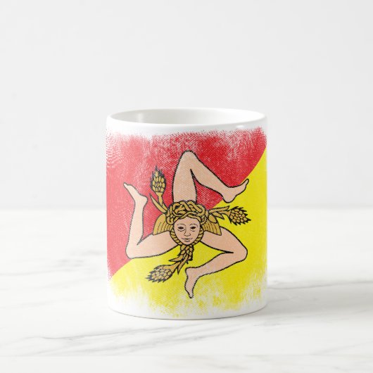 Sicilië vlag Souvenir - Onderdruk Siciliaans ontwe Koffiemok (Center)