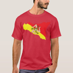 Sicilië Vlagkaart Italië Sicilië Italiaans Piz T-shirt