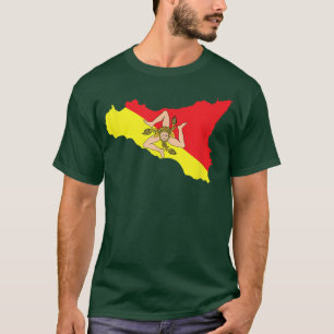 Sicilië Vlagkaart Italië Sicilië Italiaans Piz T-shirt
