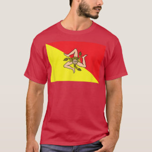 Sicilië Vlagkaart Italië Sicilië Italiaans Piz T-shirt