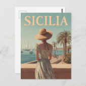 Sicily 50s vintage travel briefkaart (Voorkant / Achterkant)