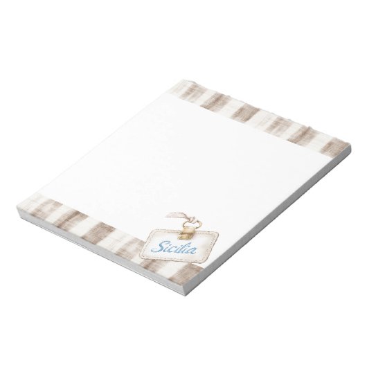 Sicily Cream Rustic Brown Stripes Notitieblok (Linkerzijde)