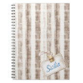 Sicily Cream Rustic Brown Stripes Notitieboek (Voorkant)