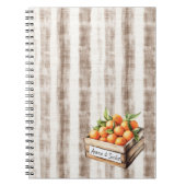 Sicily Cream Rustic Brown Stripes Oranges Notitieboek (Voorkant)