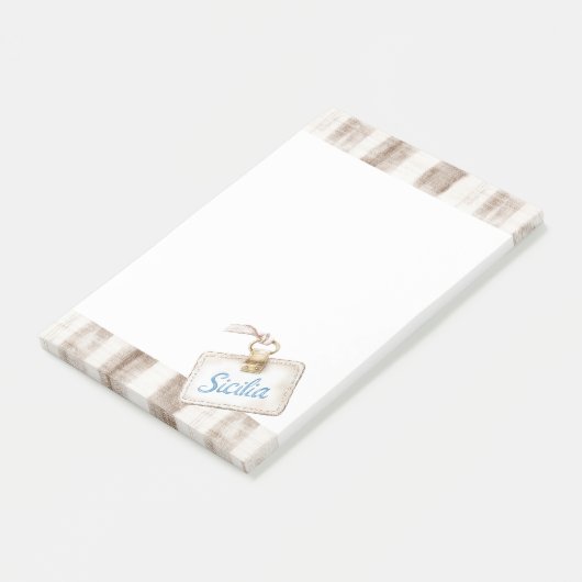 Sicily Cream Rustic Brown Stripes Post-it® Notes (Schuin)