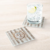 Sicily Cream Rustic Cream Sun Stripes Glazen Onderzetter (Schuin)