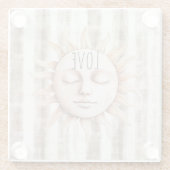 Sicily Cream Rustic Cream Sun Stripes Glazen Onderzetter (Achterkant)