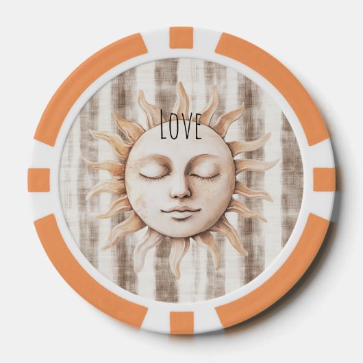 Sicily Cream Rustic Cream Sun Stripes Poker Chips (Voorkant)