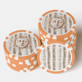 Sicily Cream Rustic Cream Sun Stripes Poker Chips (Opstapeling)