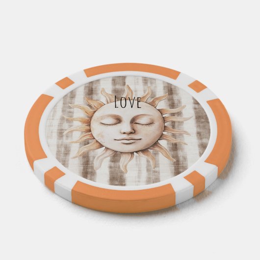 Sicily Cream Rustic Cream Sun Stripes Poker Chips (Enkel)
