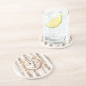 Sicily Cream Rustic Cream Sun Stripes Zandsteen Onderzetter (Zijkant)