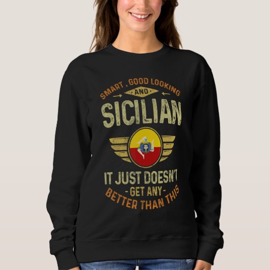 Sicily Flag Proud Sicilians Men & Women Trui (Voorkant)