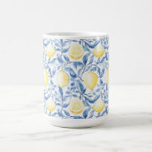 Sicily Italian Rustic Blue Leaves Lemons  Koffiemok (Center)