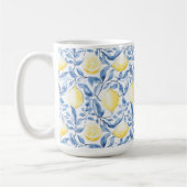 Sicily Italian Rustic Blue Leaves Lemons  Koffiemok (Links)