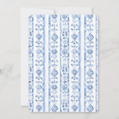 Sicily Italian Rustic Blue Stripes Birthday Kaart (Achterkant)