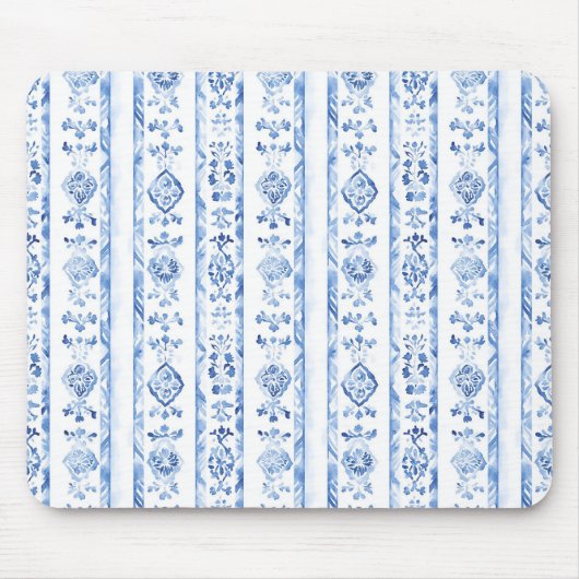 Sicily Italian Rustic Blue Stripes Muismat (Voorkant)