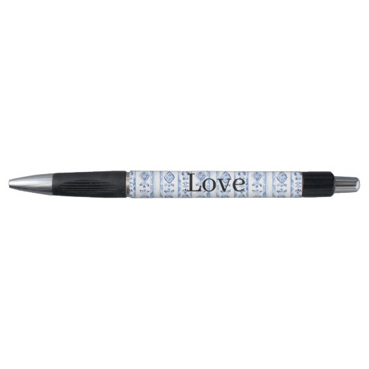 Sicily Italian Rustic Blue Stripes Pen (Voorkant)