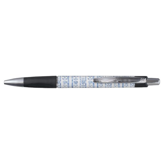 Sicily Italian Rustic Blue Stripes Pen (Achterkant)