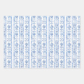 Sicily Rustic Brown Stripes Bridal Shower Inpakpapier Vel (Voorkant 2)