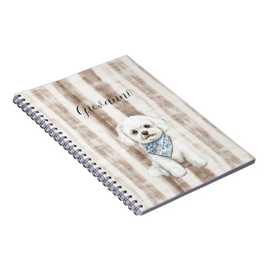 Sicily Rustic Brown Stripes Dog Notitieboek (Rechterzijde)