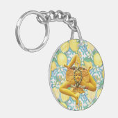 Sicily Trinacria Yellow  Italian Lemon Ornament Sleutelhanger (Voorkant Links)