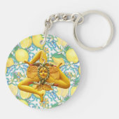 Sicily Trinacria Yellow  Italian Lemon Ornament Sleutelhanger (Achterkant)