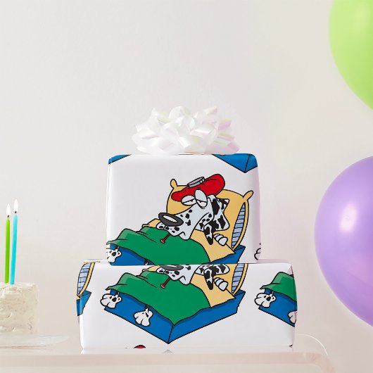 Sick Dog in Bed Cadeaupapier