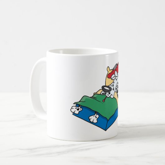 Sick Dog in Bed Koffiemok (Voorkant links)