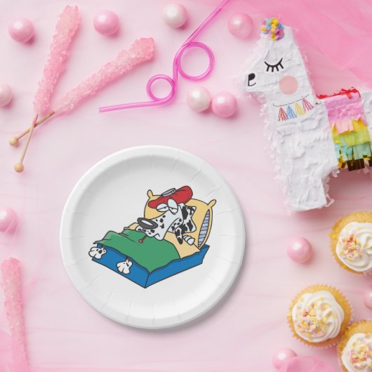 Sick Dog in Bed Papieren Bordje (Feest)