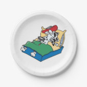 Sick Dog in Bed Papieren Bordje (Voorkant)