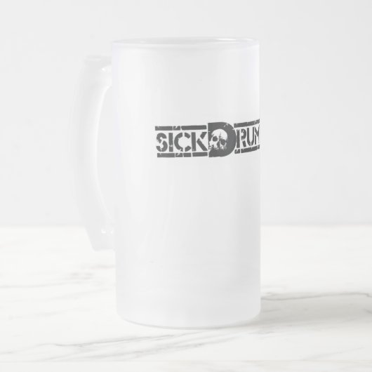 Sick Drummer Mugazine Matglas Bierpul (Voorkant links)