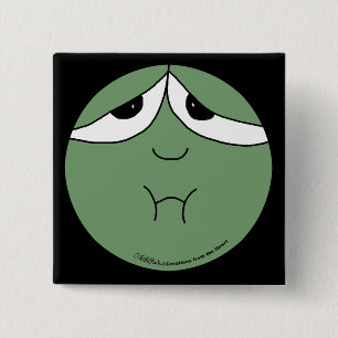 Sick Face Vierkante Button 5,1 Cm
