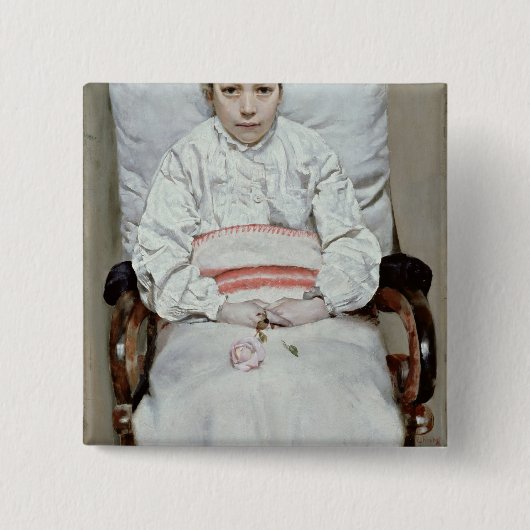 Sick Girl Vierkante Button 5,1 Cm (Voorkant)